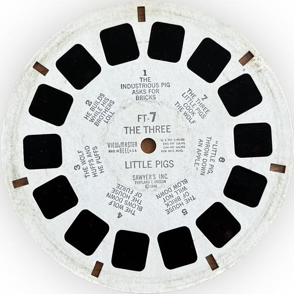 🎈2/$30 - VIEW-MASTER Reel FT-7 “The Three Little Pigs” 1946. - Picture 3 of 6